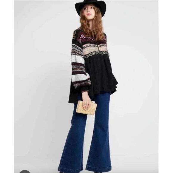 Free People Cozy Cottage Cabin Sweater 1/4 Zip - Women's Size Small - Picture 9 of 9